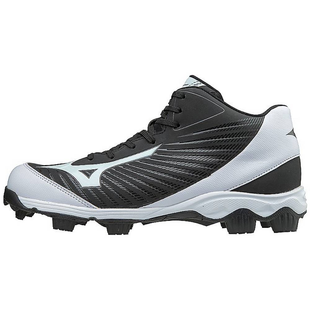 Tenis Baseball Mizuno 9-Spike Advanced Franchise 9 Mid Molded - Homem - Pretas/Branco - UCOLZ5164